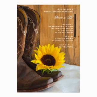  Country Sunflower Bridal Shower Invitations
