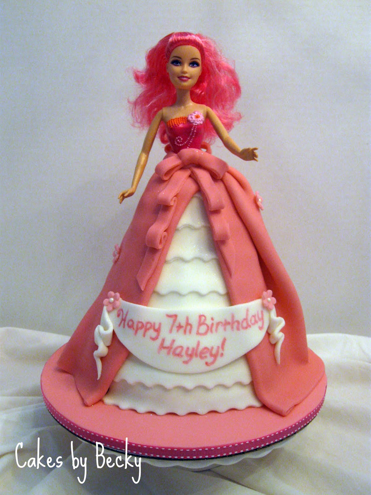 7th birthday Barbie cake  Barbie birthday cake, Barbie doll