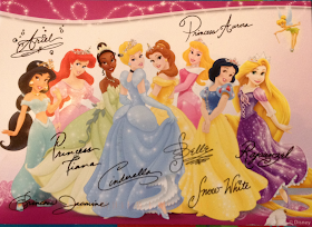 A postcard showing Disney's princesses.  