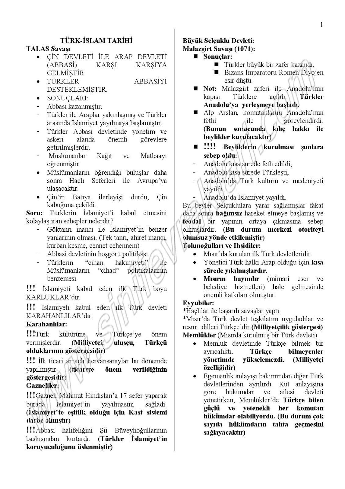 7.Sinif Sosyal Bilgiler 3.unite Turk Tarihine Yolculuk Ozet Ders