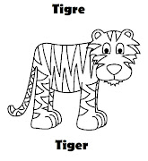 Mas animales en ingles español para colorear tigre colorear ingles espaã±ol