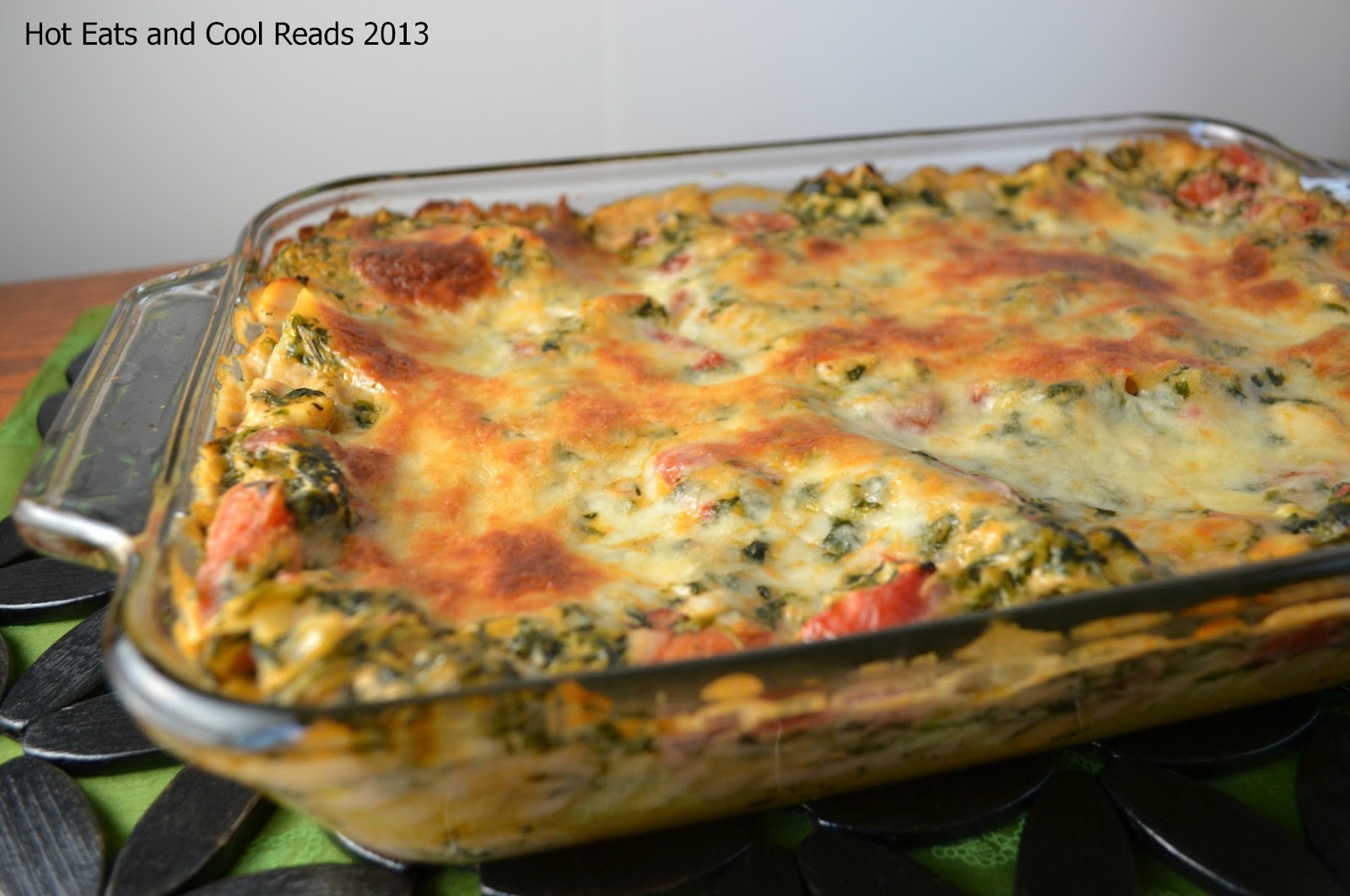 Hot Eats and Cool Reads Creamy Chicken and Spinach Lasagna Recipe