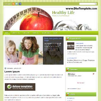 Healthy Life blogger template. magazine style template blogger. featured content blogger template. template blog healthy blog