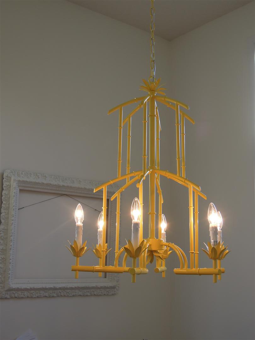 a vintage mom My Yellow Chandelier!