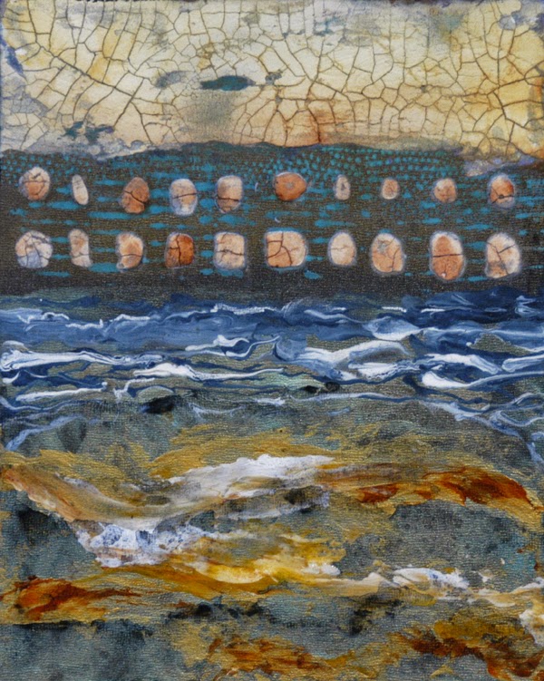Abstract acrylic painting by Sandra Duran Wilson crackles and more by Sandra Duran Wilson