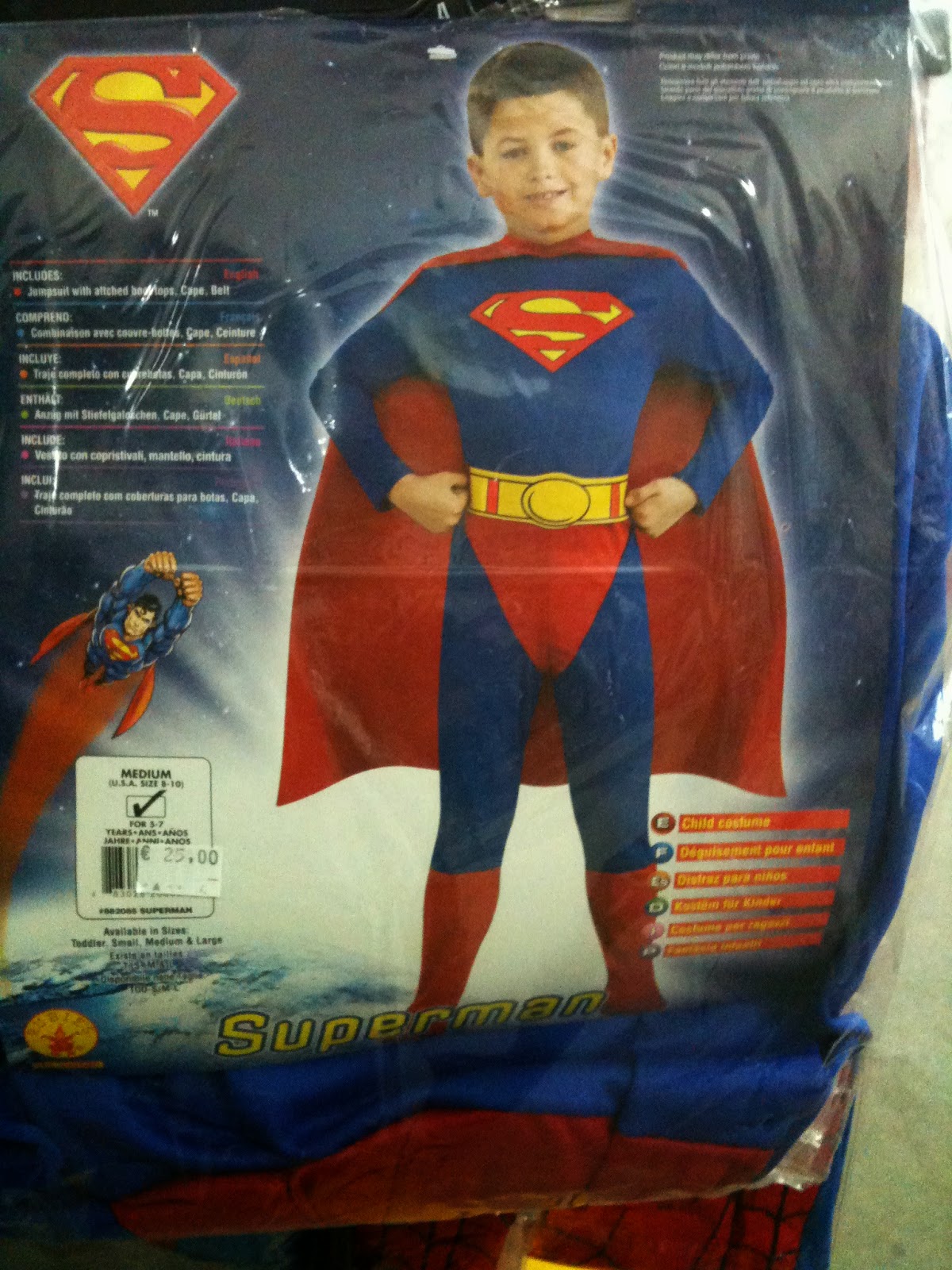 Arcobaleno Blu : Vestito di Superman per carnevale