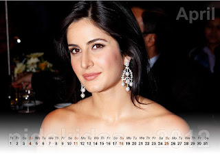 Beautiful Katrina Kaif Desktop Calendar 2012