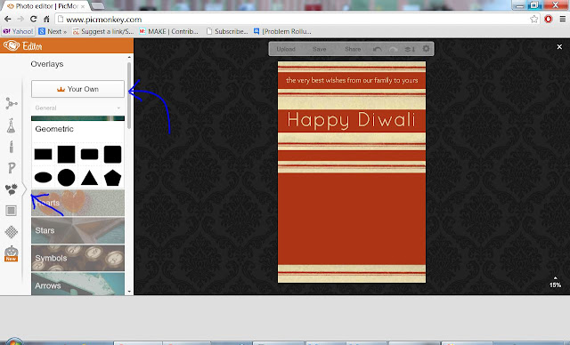Free Diwali Photo Card or E-Card template for download by Make It Handmade