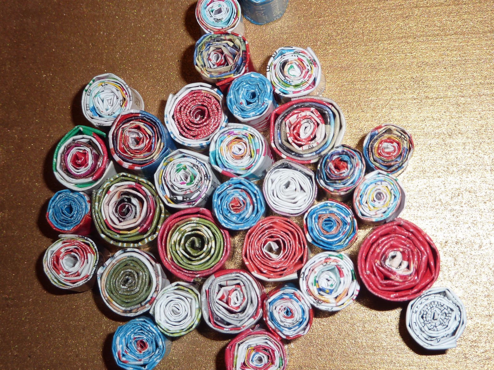 Of soil sea and sky Magazine scraps quilling work in progress