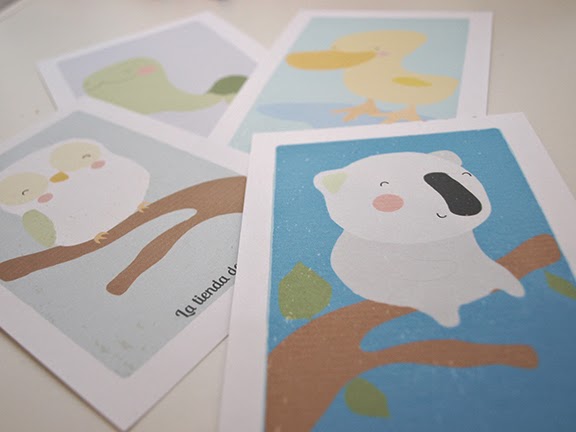 postales para niños con animalitos: para decorar, para acompañar regalos...