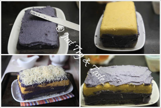 Resep Cake Lapis Talas Kukus dengan Vla Talas JTT