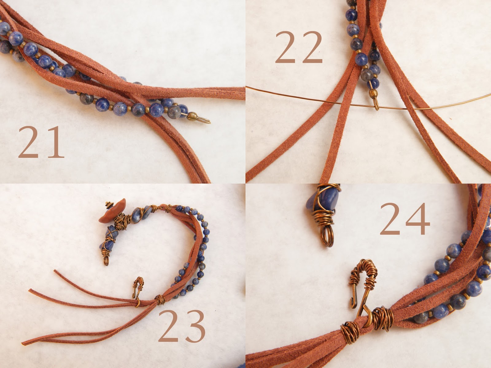 Art Jewelry Elements Make Your Own Wirewrapped Suede Tassel Bracelet