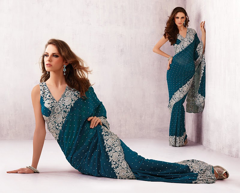 a saree a day: Peacock + Sarees = Stunning