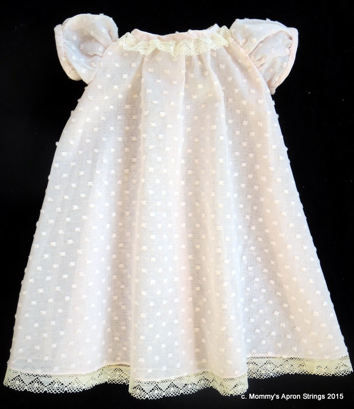 Mommy's Apron Strings Tiny Pink Baby Gown