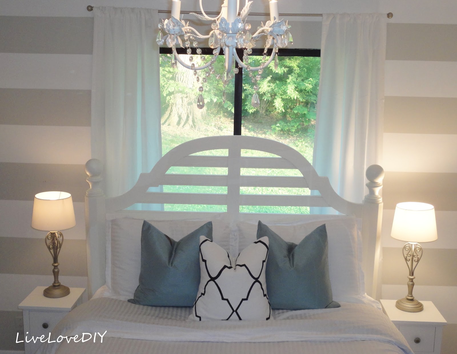 Livelovediy Diy Striped Wall Guest Bedroom Makeover