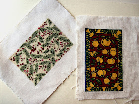 Two unfinished stitched dolls' house miniature rugs,