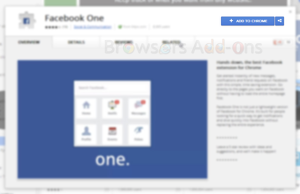 Browsers Addon Facebook One, Simple, Non Deviating, Facebook