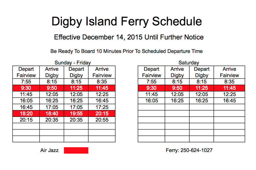 North Coast Review Another revision for the Airport Ferry Schedule