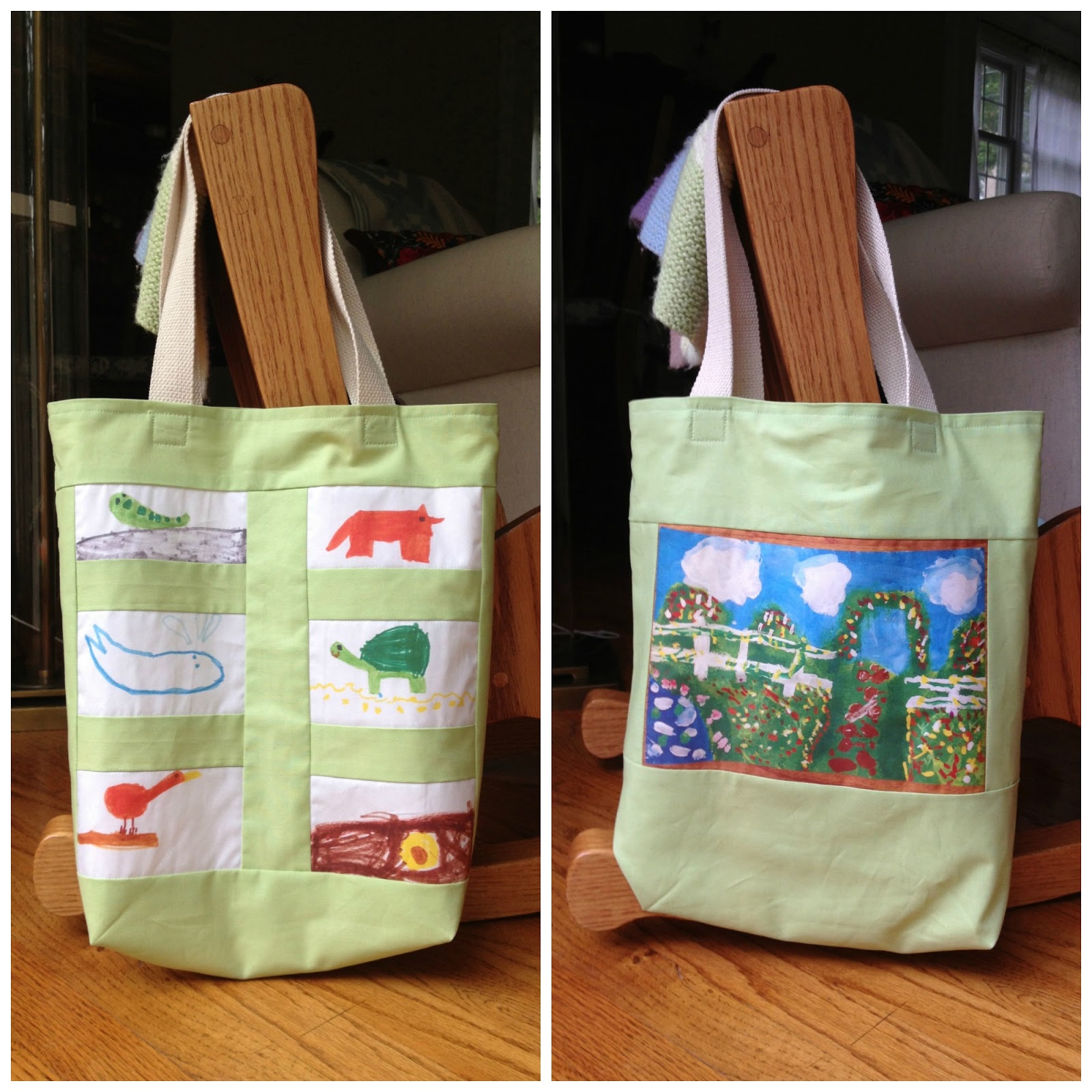 A Muse Abroad A spot of sewing a boxbottom tote bag