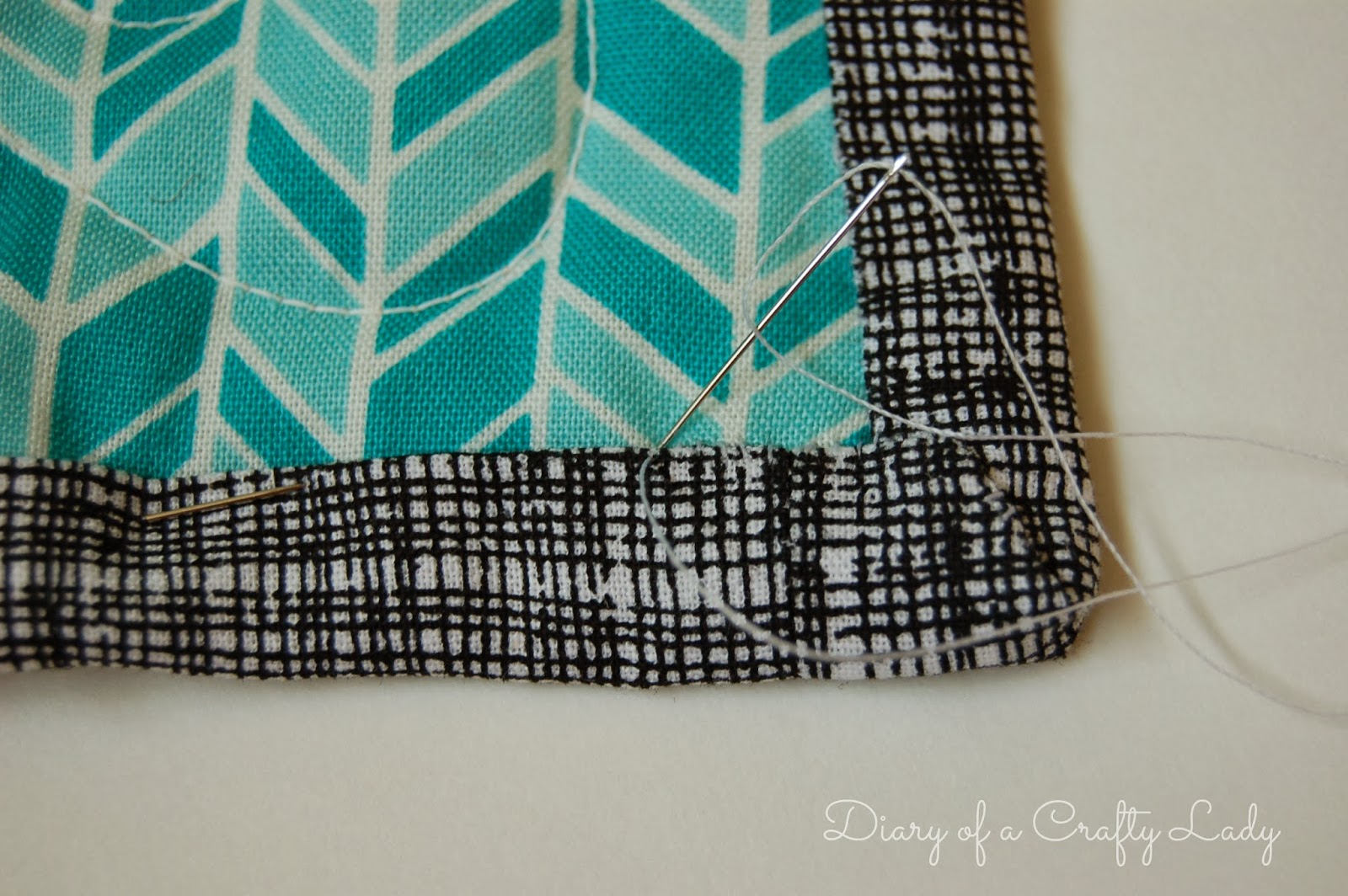 Diary of a Crafty Lady How to Bind a Quilt by hand with Mitered Corners