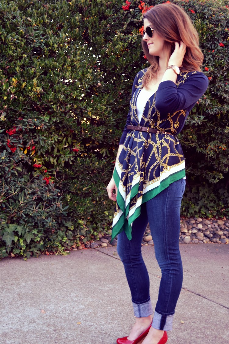 scarf and sweater outfit