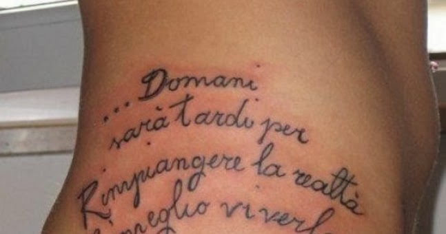 MODELE TATOUAGE Tatouage phrase en italien MODELE TATOUAGE Tatouage phrase en italien