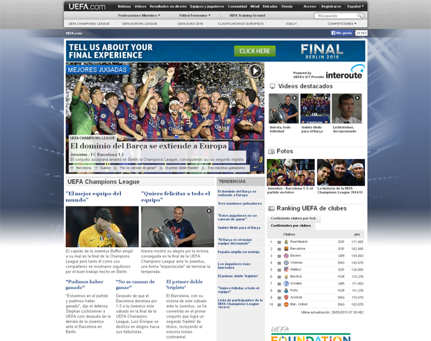 Reacciones: Un triplete para la historia Reacciones de los medios electrónicos sobre el triplete histórico del FC Barcelona, al ganar la UEFA Champions League 2015 | Ximinia