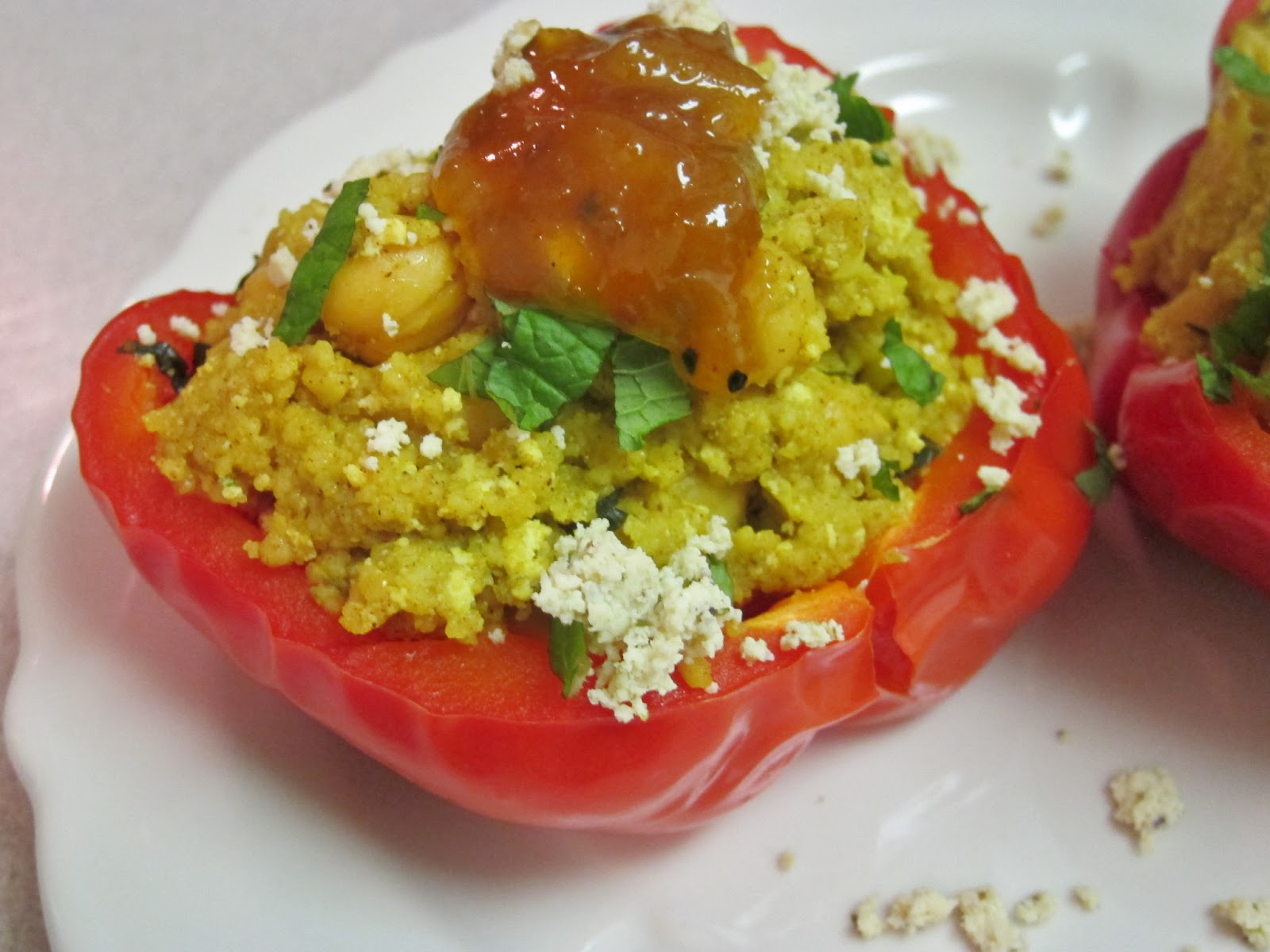The Vegan Chronicle Moroccan ChickpeaandCouscousStuffed Peppers