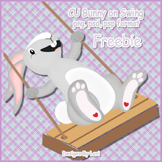 Digi- Scrappers Freebies: CU Bunny on a Swing Variety Kit Freebie