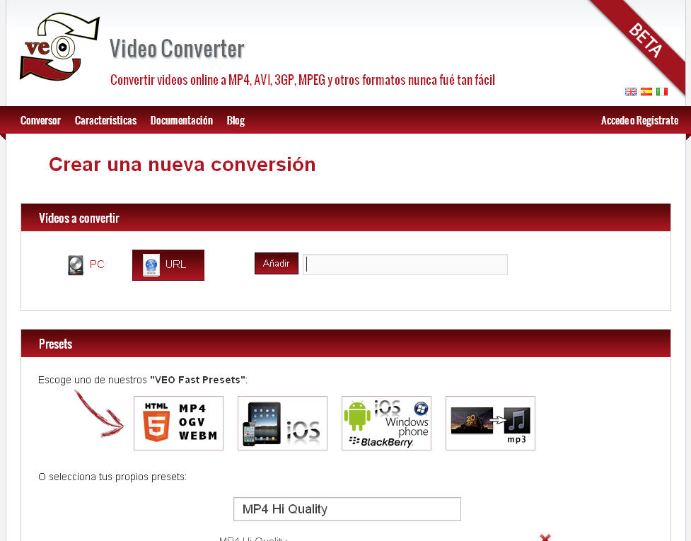 Conversor online de vídeos Conversor online de vídeos