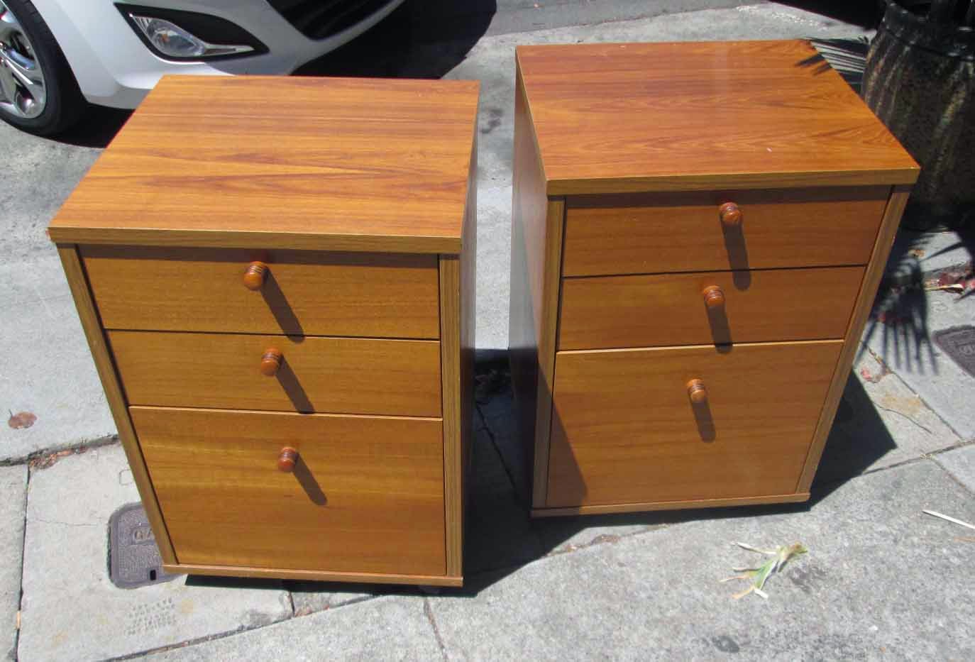 UHURU FURNITURE & COLLECTIBLES SOLD Pair of Teak Laminate File