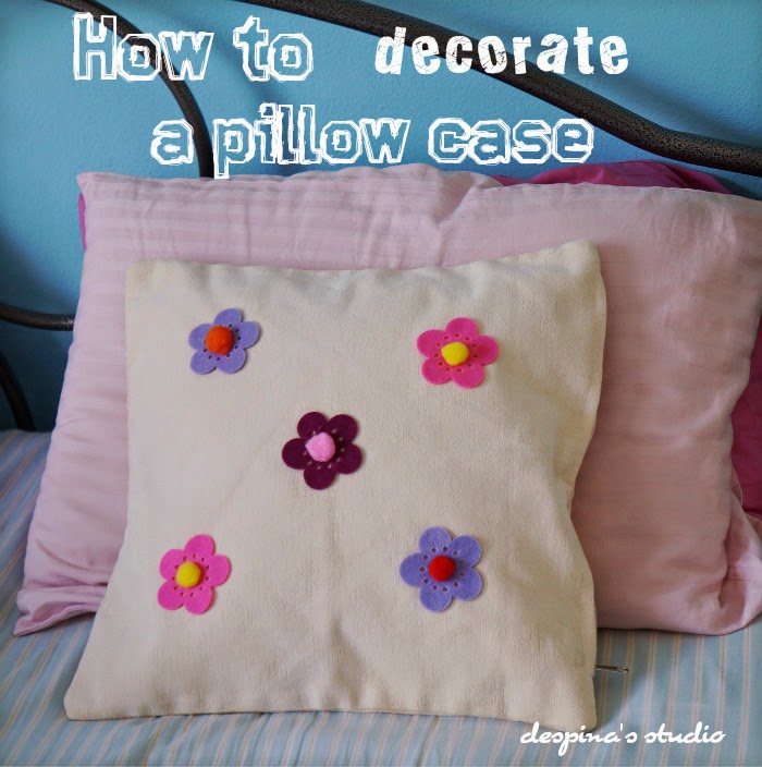 DIY How to decorate a pillow case Πώς να ομορφύνεις μία απλή μαξιλαροθήκη despina's studio