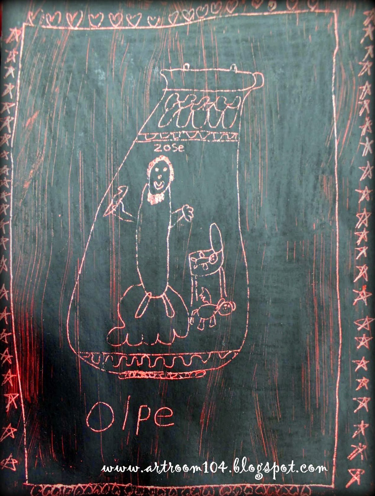 Art Room 104 2nd Grade Scratch Art Greek Pottery