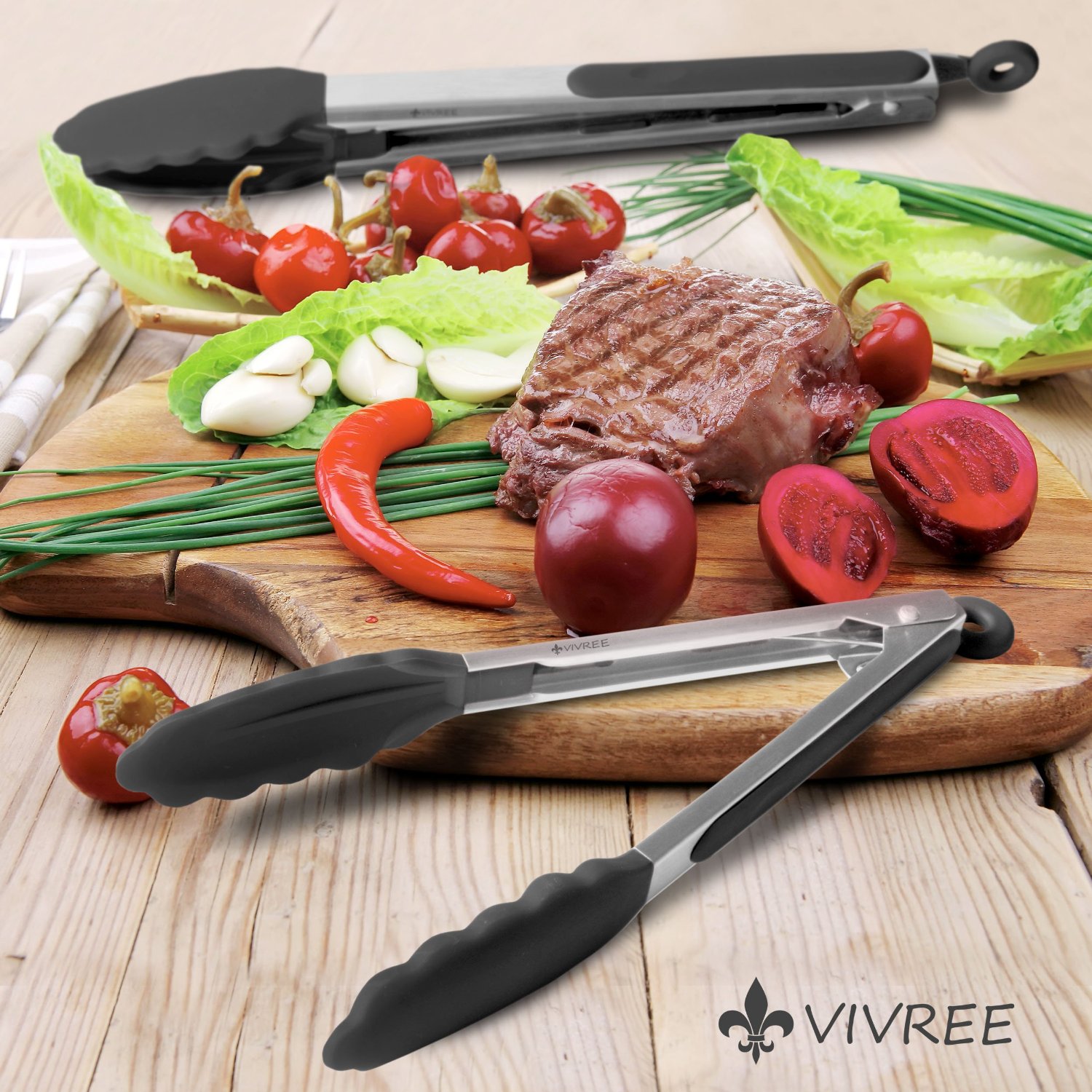 Black Coffee, Brown Cow! Product Review Vivree Kitchen Tongs Set