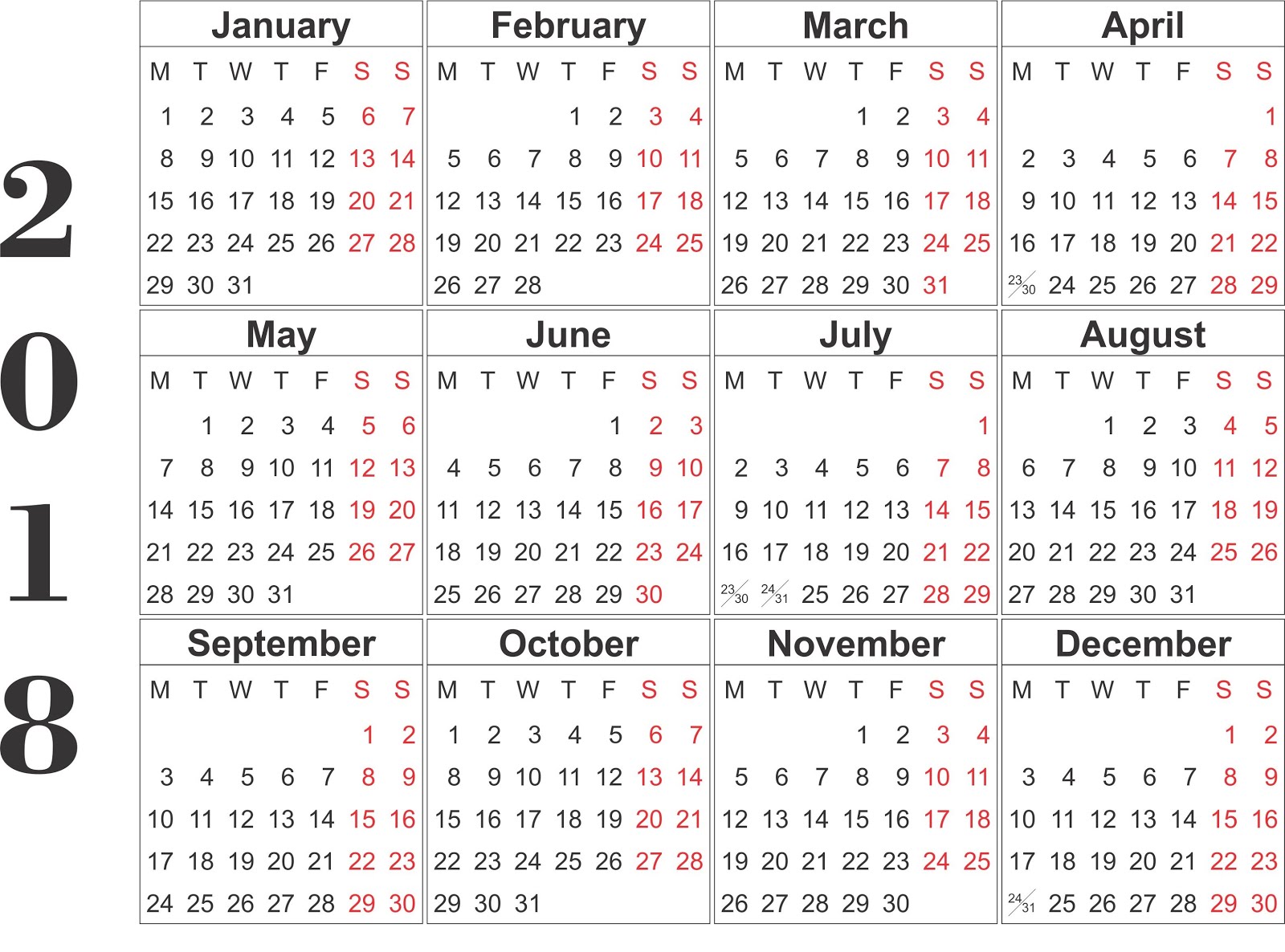 printable editable calendar 2018