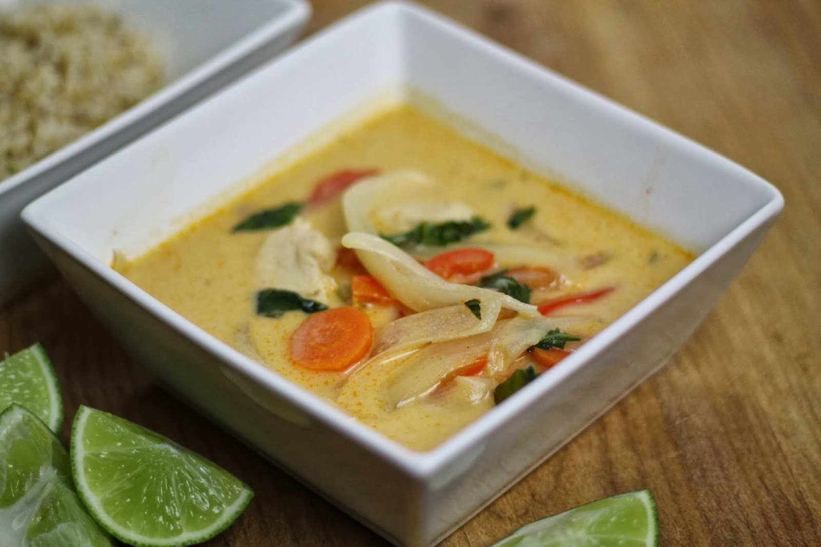 Light Coconut Curry with Brown Rice a Healthier Take on Thai Red