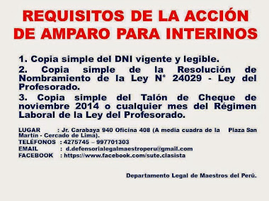 REQUISITOS DE LA ACCIÓN DE AMPARO PARA LOS MAESTROS INTERINOS