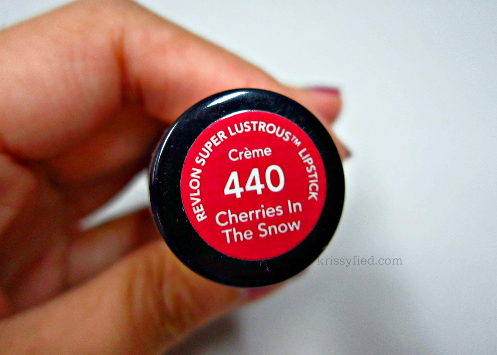 Review Revlon Super Lustrous Lipstick in Cherries in the Snow i am