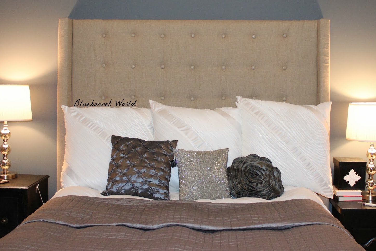 Linen Wingback Tufted headboard