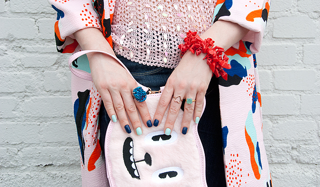 Sara is in Love with… Pippy Lynn duster Levi's bold curve denim trousers Superega Suki Waterhouse shoes blogger style pink hair quirky pippy lynn, blogger style, little sunny bite