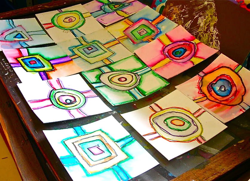 Line Art For Kindergarten : Fine lines collaborative shapes