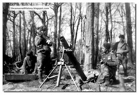 Soviet 11th Guards Army soldiers fire mortars near Pillau