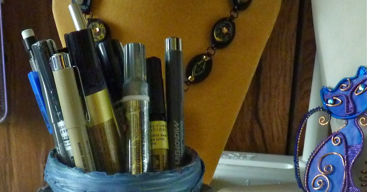 Knightwork Playing with Clay Polymer Clay Pencil Holder with Inchies