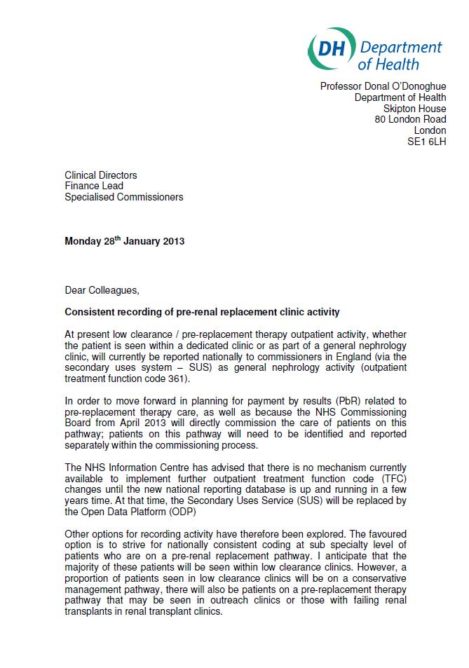 renal tsar's blog Consistent recording of prerenal replacement clinic