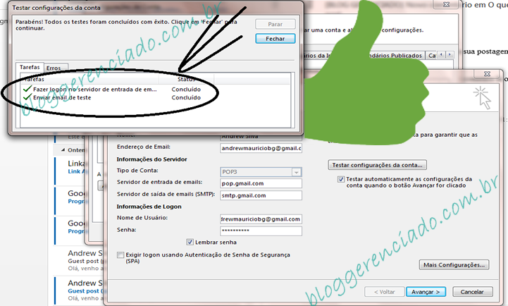 Configurando conta