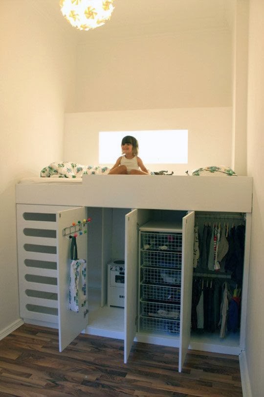 Home Decor Ideas Loft Bed With Closet Underneath Pikku Joas