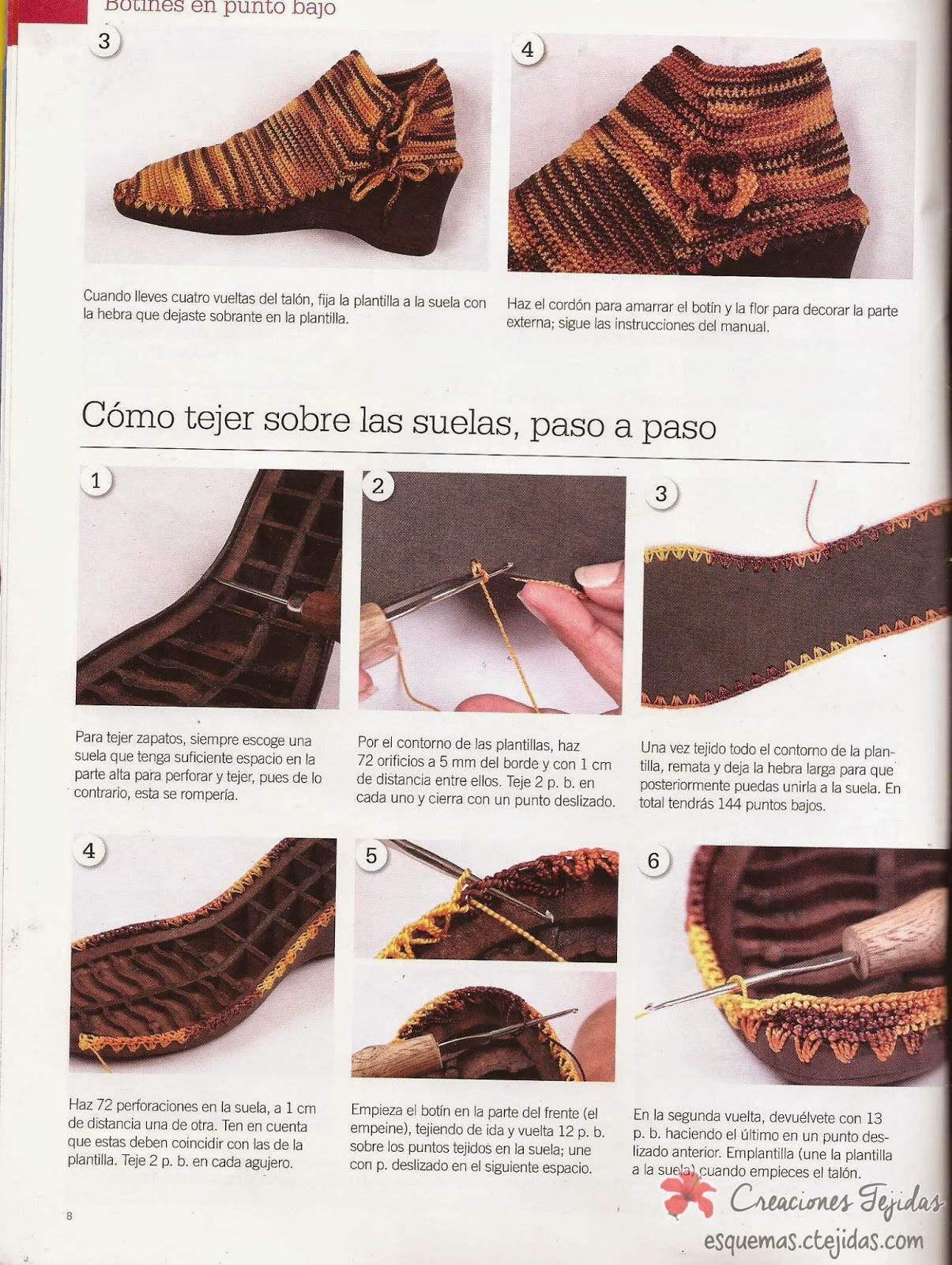 Zapatos a Crochet | Botines en Punto Bajo