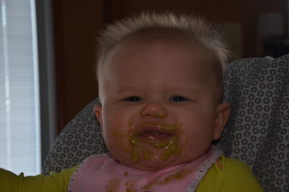 Cute baby not liking green peas