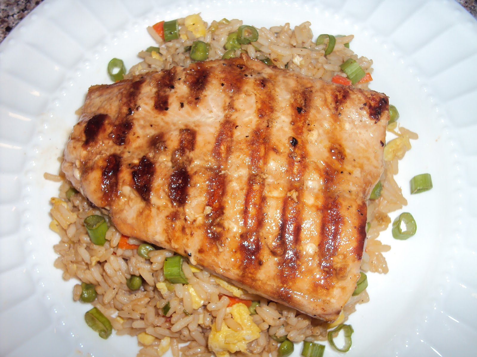 Asian Grilled Salmon and Fried Rice w/ Recipe Christiana's Corner