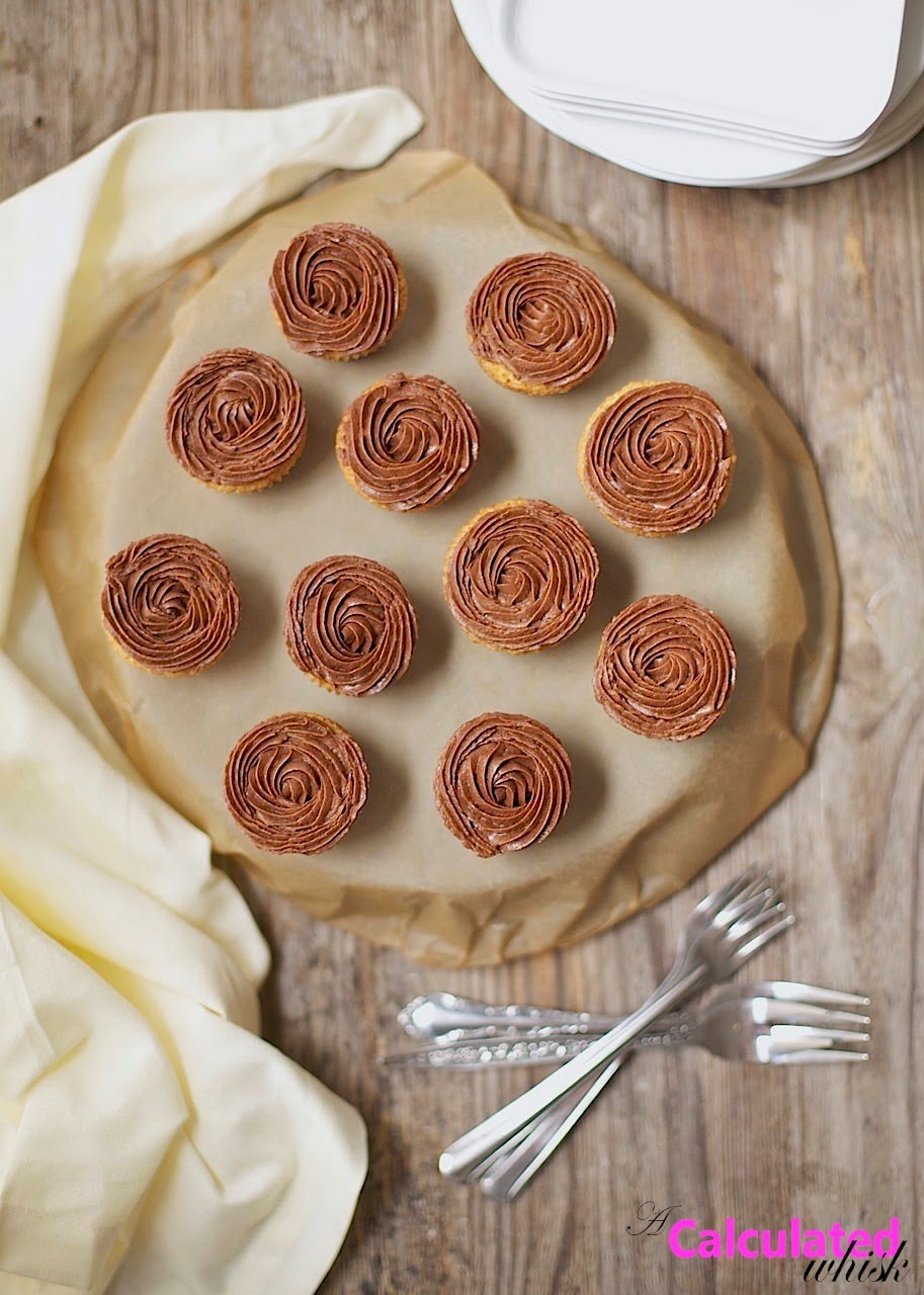 Easy Vanilla Cupcakes with Chocolate Frosting (Gluten-free, Grain-free) | acalculatedwhisk.com Easy Vanilla Cupcakes with Chocolate Frosting (Gluten-free, Grain-free) | acalculatedwhisk.com